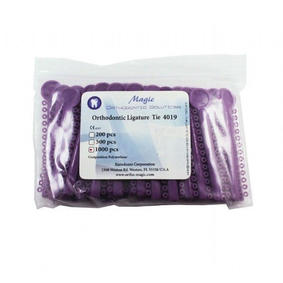 Magic Elastic Ligatures Modules Ties For Brackets Purple 1000pcs