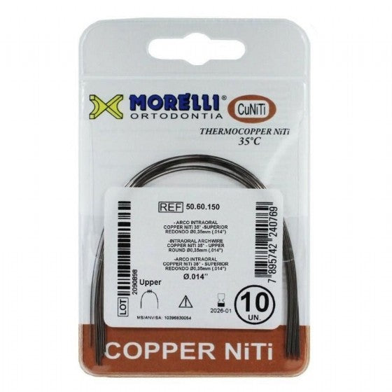 Morelli CuNiTi Thermo Copper Heat-Activated Archwire Round 10pcs pack