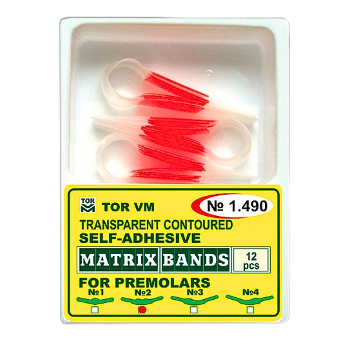 Tor VM Transparent Contoured Self-Adhesive Matrix Bands 12pcs Each Pack