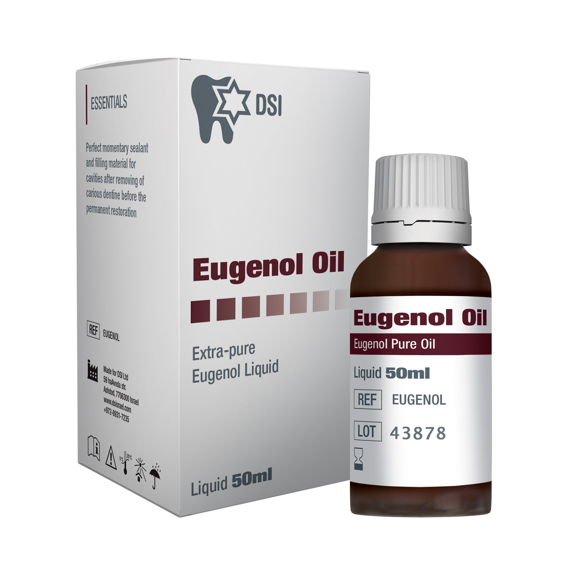 DSI Pure Eugenol Oil For Dental Applications And Pain Relief 50ml 1.7oz