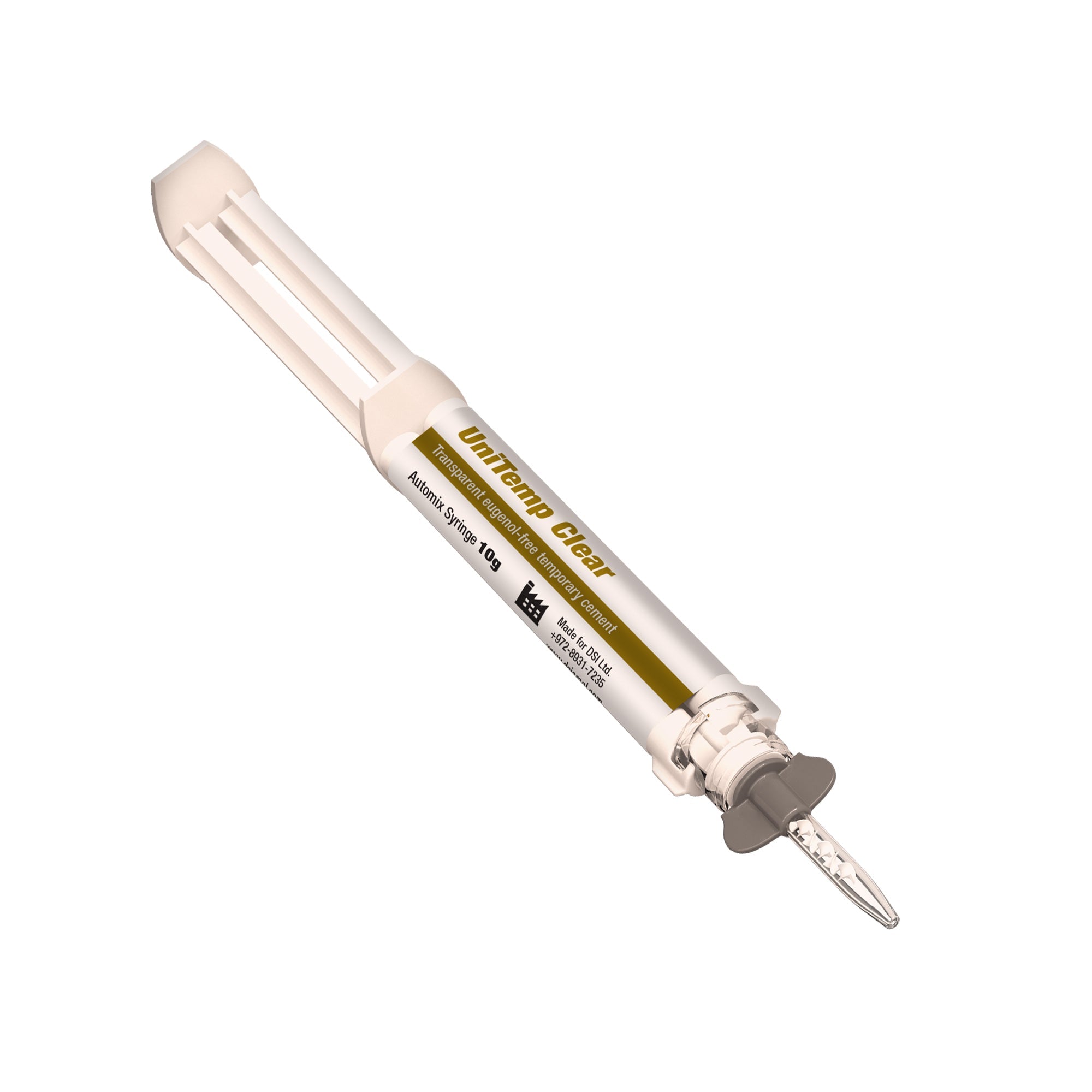 DSI UniTemp Clear Non-Eugenol Temporary Cement Automix Syringe 10g