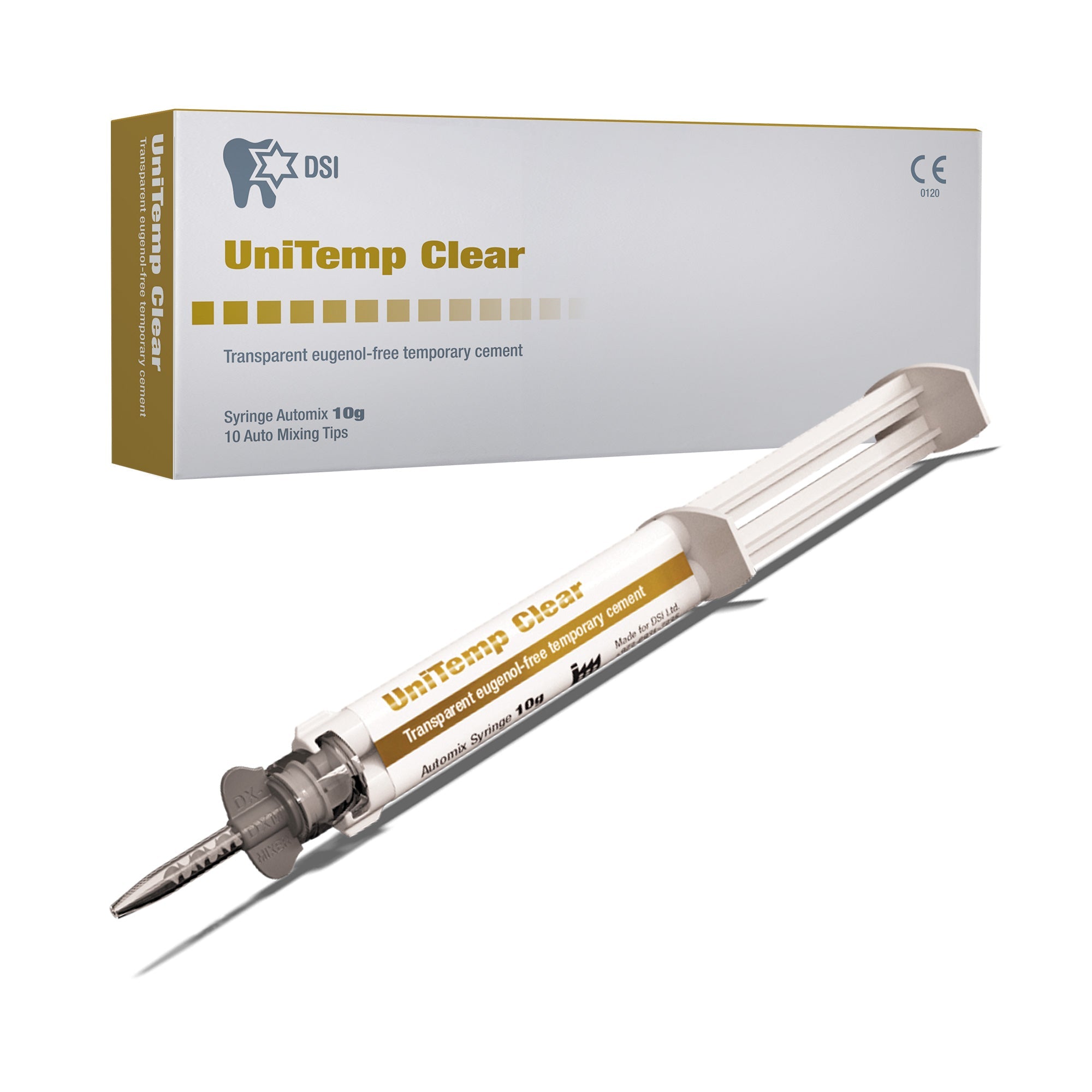 DSI UniTemp Clear Non-Eugenol Temporary Cement Automix Syringe 10g