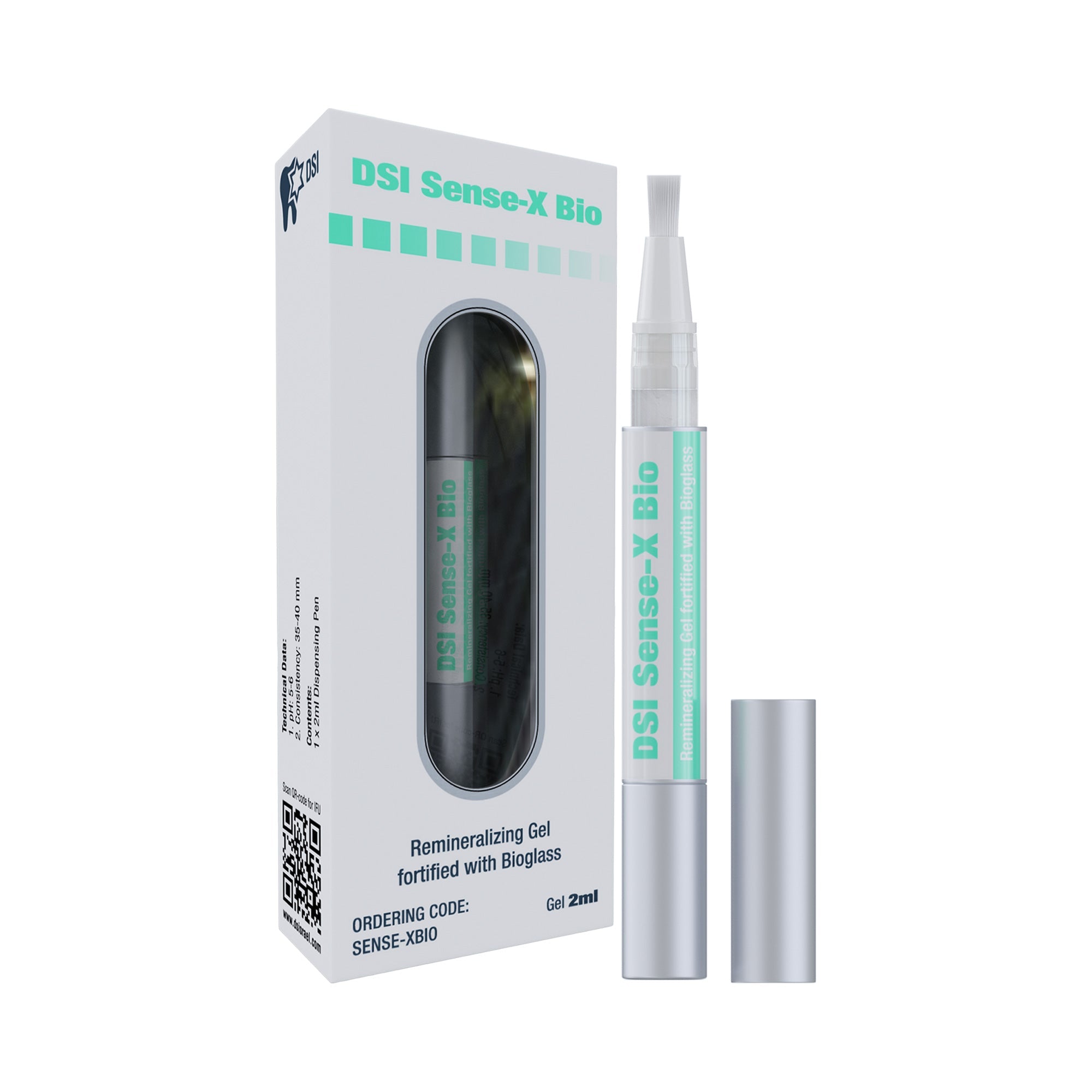 DSI Sense-X Bio Remineralizing Enamel Gel With Bioglass 2ml brush