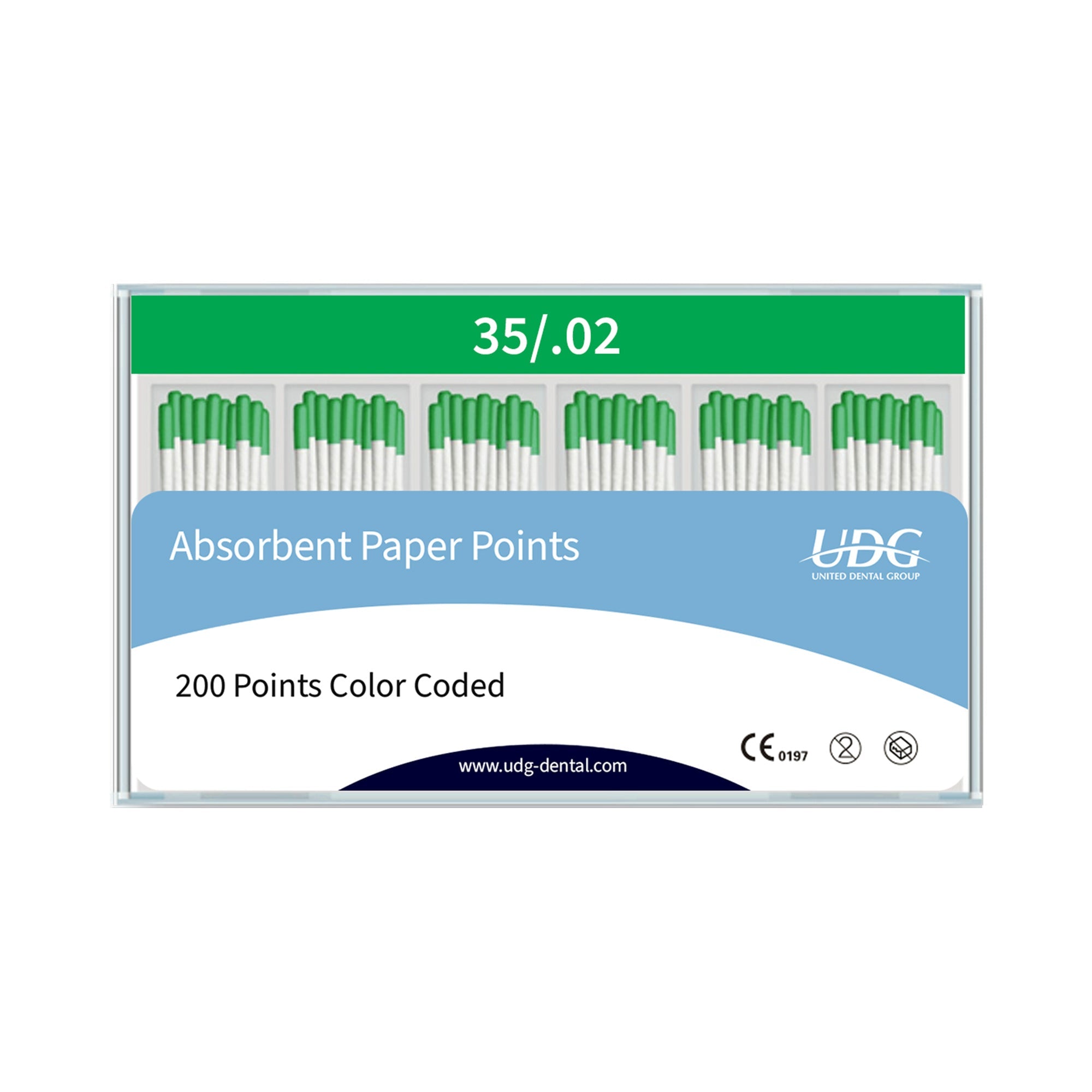 UDG Absorbent Paper Points 2% 200 pcs