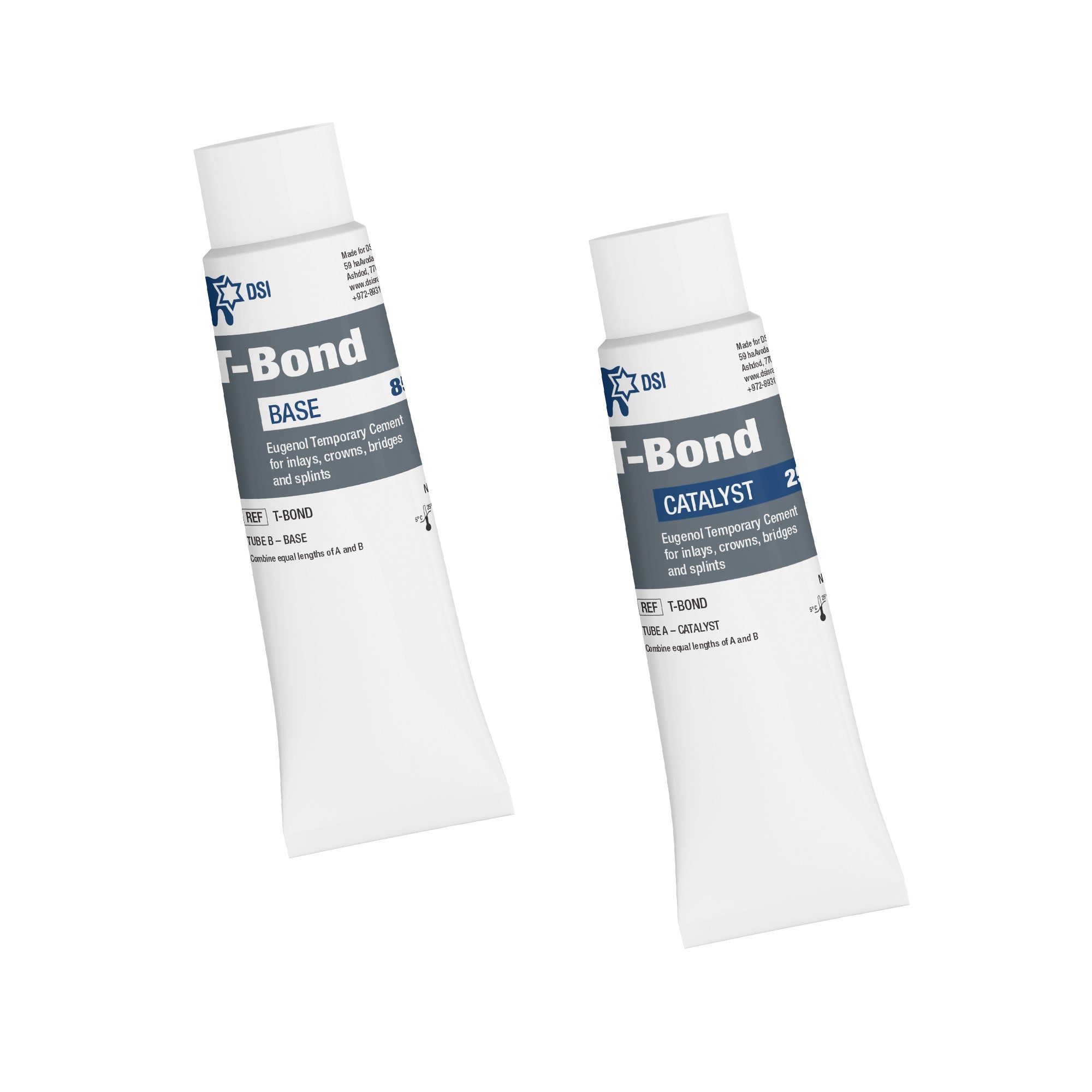 DSI T-Bond Temporary Cement For Crowns & Bridges Base+Catalyst 110g