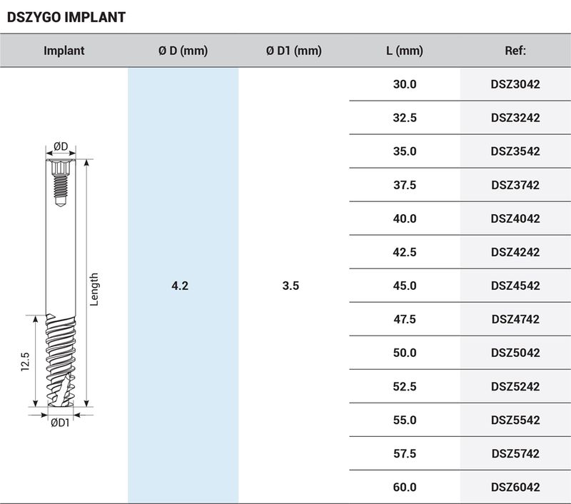 DSI DSZygo Zygomatic Implant - Internal Hex