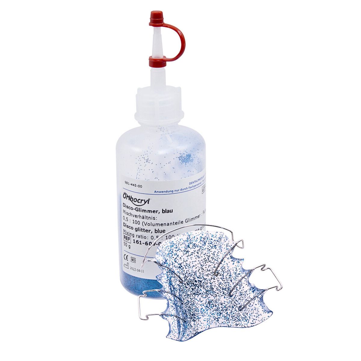 Dentaurum Orthocryl Disco Glitter Blue 50g