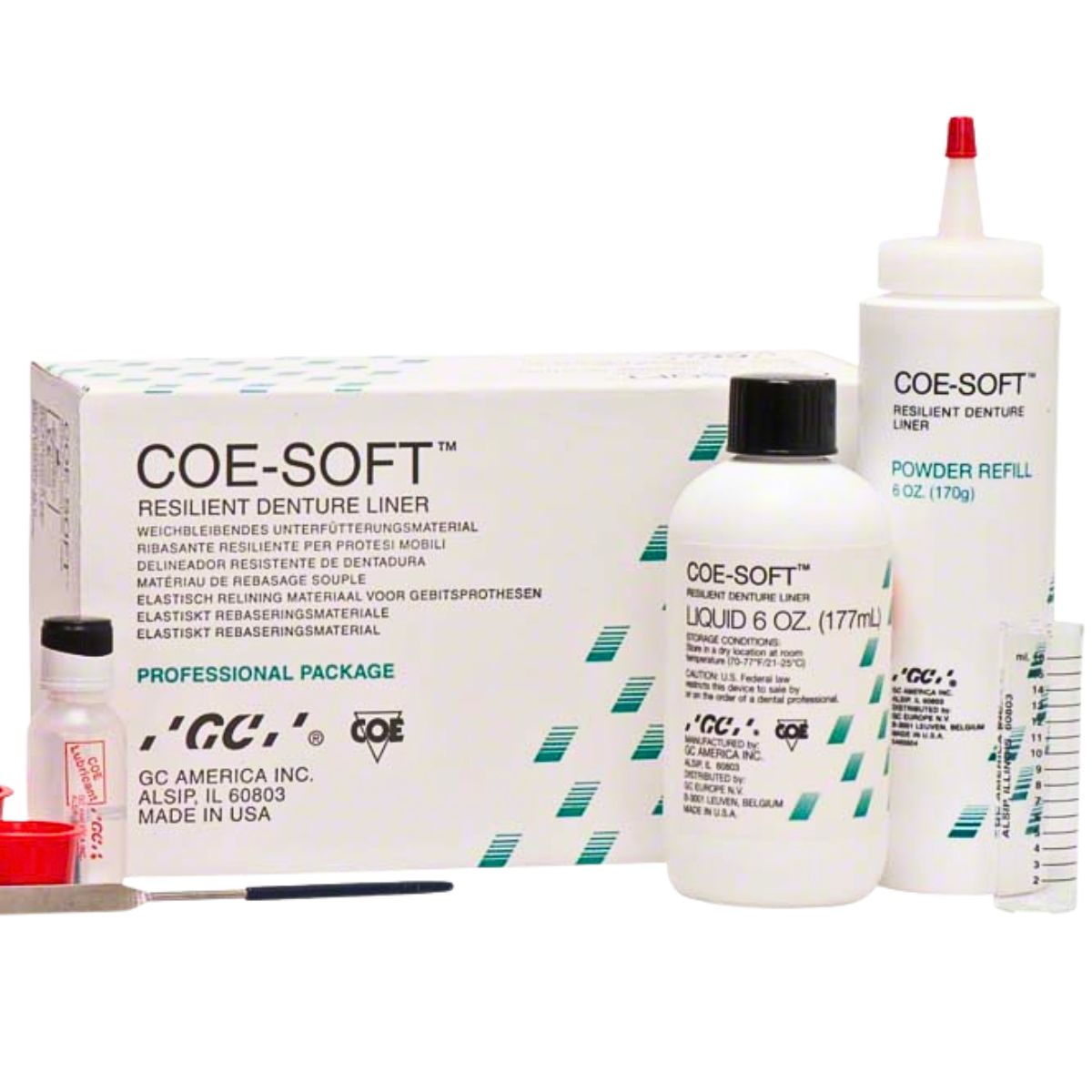 GC Coe Soft Denture Reline Material Powder 170g + Liquid 177ml