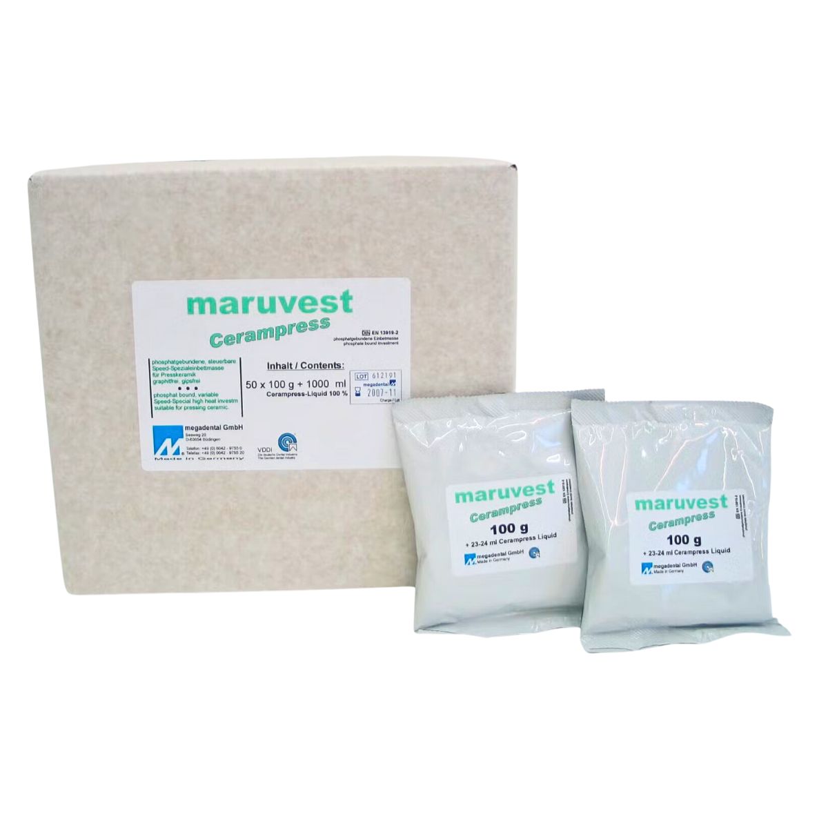 Megadental Maruvest Cerampress 50X100g +1 L liquid