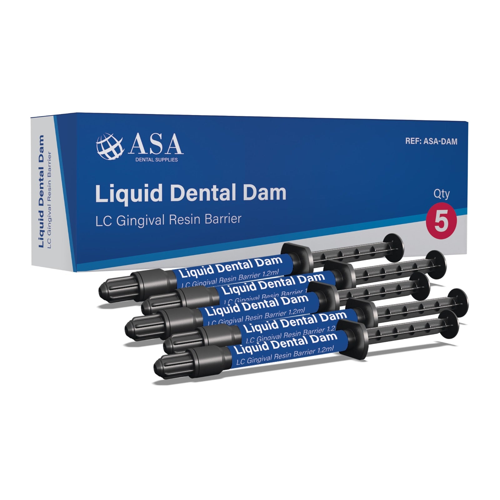 ASA Liquid Dam - Light Curing Gingival Barrier 5x1.2ml syringes